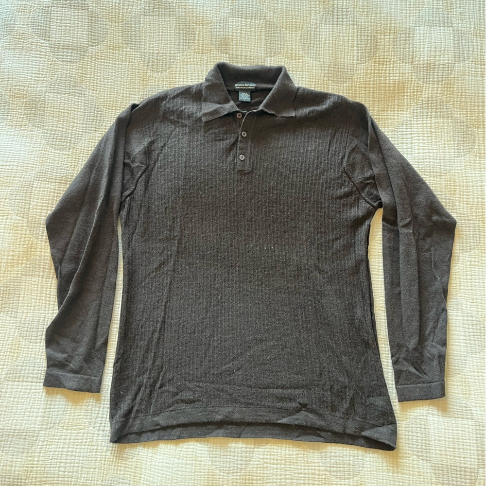 100% Italian Merino Wool Banana Republic Dark Brown Men's Sweater Size L
